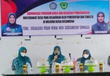 Sosialisaikan Peran Keluarga Sejahtera, Ketua TP PKK Maros Ajak Kader PKK Bersinergi Mengatasi Pandemi Covid-19