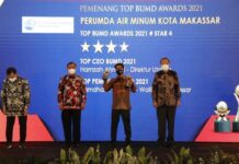 Dirut PDAM Makassar Dinobatkan Jadi Top CEO BUMD 2021