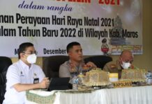 Kapolres Maros Gelar Rakor Untuk Pengamanan Natal dan Tahun Baru 2022