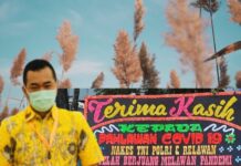 Ucapkan Terima Kasih ke Para Pejuang dan Pahlawan Covid, Ketua DPRD Maros Kirim Karangan Bunga