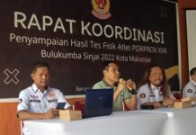 Umumkan Hasil Test Fisik Atlet, Ketua KONI Makassar Minta Para Pelatih Lakukan Adaptasi Jelang Porprov