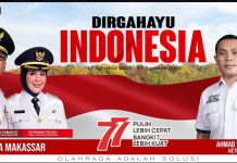 Ketua KONI Makassar: Maknai Hari Proklamasi RI ke-77 dan Jadikan Olahraga Sebagai Pemersatu Bangsa