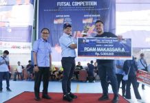 Kalahkan Tim Disdik, Tim PDAM Makassar Jadi Juara Turnaman Futsal HUT 98