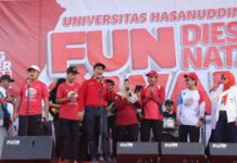 Andi Amran Sulaiman Perkenalkan Rudianto Lallo di Fun Walk Dies Natalis Unhas Ke-66