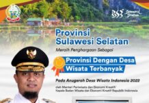Sulsel Raih Penghargaan Menparekraf Sebagai Provinsi Terbanyak Desa Wisata