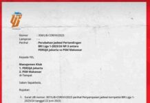 Laga Persija Vs PSM Ditunda, Ini Jadwal Barunya