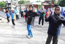 Akhir Pekan, Fatmawati Rusdi Senam Sehat dan Pantau Longwis Maastricht Bara Baraya
