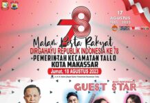 Kecamatan Tallo Siap Guncang Malam Pesta Rakyat HUT Republik Indonesia Ke-78, Banjir Artis Ternama