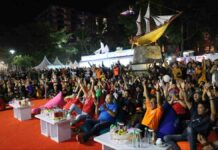 Nobar Indonesia vs Vietnam di F8 Makassar, Ada Danny Pomanto, Kapolrestabes Makassar dan Masyarakat