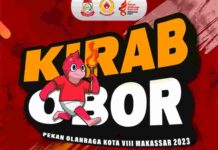 Mulai dari Biringkanaya, Kirab Obor Api Porkot VIII Makassar