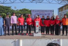 Kadis PU Pimpin Langsung Kontingen Porseni Dinas PU Makassar