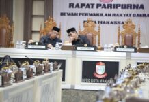 9 Fraksi Menanggapi 3 Ranperda di Rapat Paripurna Dihadiri Sekda Kota Makassar