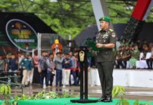 Upacara Peringatan Hari Juang TNI AD, Danny Pomanto Serahkan Penghargaan dan Sembako