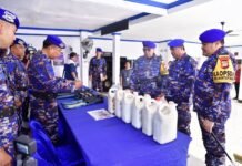 HUT ke-73 Tahun Polairud, Kapolda Perlihatkan Barang Sitaan, Gubernur Bahtiar : Mari Kita Jaga Perairan Sulsel