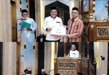 Sekwan H Dahyal Salurkan Dana Hibah Pemkot Makassar di Masjid Besar Al Amin