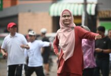 Senam Bareng Warga di CFD Sudirman Bersama Pj Ketua TP PKK Sulsel Ninuk Triyanti Zudan