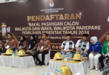 Jadi Poros ke Empat, Nurhaldin-Taqyuddin Daftar ke KPU Parepare Didampingi Adik Taufan Pawe