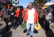 Blusukan di Pasar Sentral Pangkep, Danny Berdialog Hingga Borong Sayur Pedagang