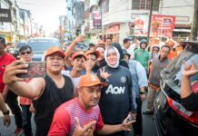 Indira Yusuf Ismail di Dukung Pedagang Pasar Bacan untuk Teruskan Kebaikan