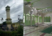 Puncak Menara Masjid di Maros Rubuh, Menimpa Rumah dan Warga