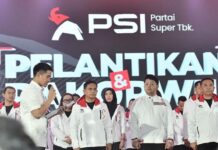 Kaesang Lantik Pengurus DPW PSI Sulsel dan 24 DPD Kabupaten Kota