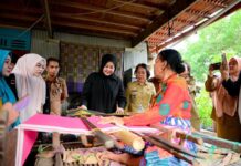 Kunjungi Pengrajin, Wagub Sulsel Minta Tenun Emas Tembus Pasar Luas