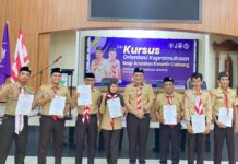 Jelang Pelantikan, Pengurus Baru Pramuka Maros Digembleng Lewat Kursus Orientasi