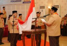 Dihadiri Ketua Kwarda Sulsel, Pelantikan Gerakan Pramuka Maros Berlangsung Meriah