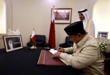 Prabowo Datangi Kedubes Qatar, Sampaikan Duka atas Wafatnya Mantan Emir Qatar