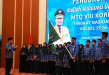 Jufri Rahman Lepas 38 Kafilah Sulsel ke MTQ KORPRI Nasional 2026