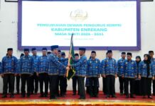 Sekda Sulsel Kukuhkan Pengurus Korpri Enrekang 2026-2031
